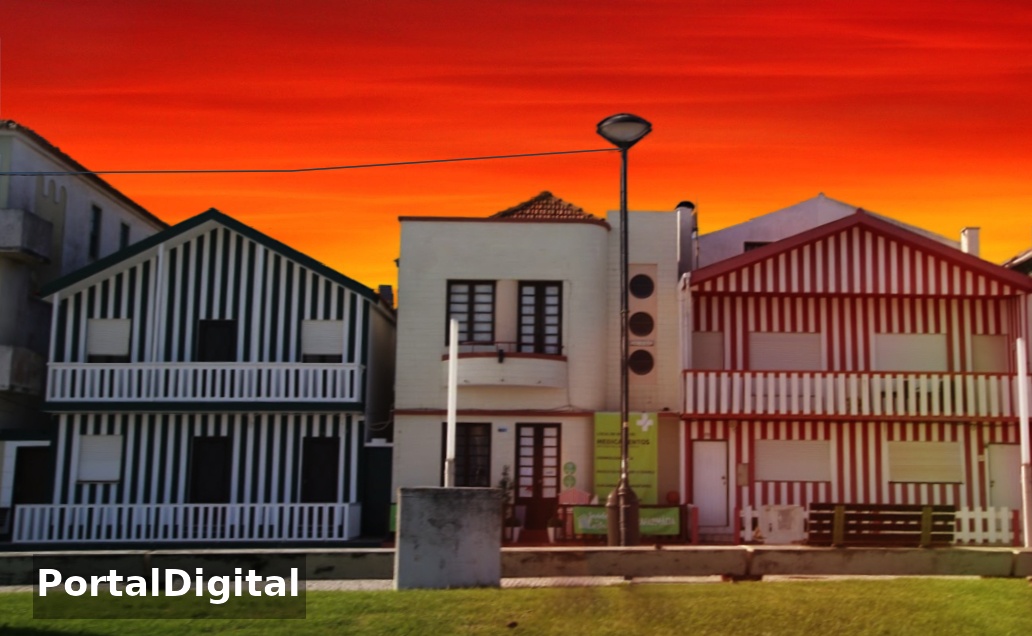 Casas coloridas da Praia da Costa Nova